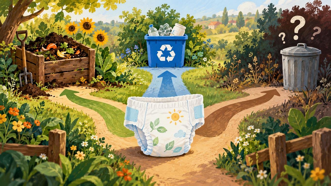 Biologisch abbaubare, kompostierbare und recycelbare Windeln: Was bedeuten die Begriffe?